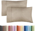 Queen Pillow Cases Set of 2 - Ultra Soft Hotel Quality Pillowcase Covers - Comfy Bedding for Women, Men, Kids and Teens - Machine Washable Pillow Protectors - 2 Pieces Set - Queen Size Heathered Beige