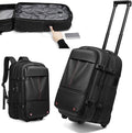 Vacuum Rolling Backpack with Vacuum System, Built-in Pump and Charging Port, Carry On Luggage with Vacuum Seal Bag, Wheels, Travel Suitcase with Vacuum Compression Bag for 17" Laptop