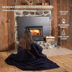 Military Style Wool Blanket – Cushioned, Breathable, Durable, Warm & Washable – Double-Stitched Border – Great for Camping, Outdoor, First Aid, Travel, Car – Fire-Resistant – 64"x90" 4.5lb (Gray)