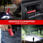 LETMY Tactical Flashlight - 2 Pack Bright Military Grade Flashlights High Lumens - Portable Handheld Flash Light, 5 Modes Zoomable Waterproof Flashlights for Home Emergency Camping- Red