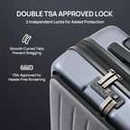 NINETYGO Carry On Luggage 22X14X9 Airline Approved with Front Pocket, 20 Inch Luggage with Front Compartment, Expandable, Double Spinner Wheels, Hardsided PC, TSA Lock (Midnight Black, Seine Max)