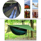 Portable Single Double Nylon High Strength Parachute Hammock Rainfly Set, Camping Hammock with Rain Fly Tarp and Mosquito Net Tent Tree Straps, Backpacking Hiking Travel Yard Outdoor Activities