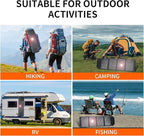 60W Portable Solar Panel,60 Watt Foldable Solar Panels Chargers with QC3.0 USB-A USB-C DC5521,IP67 Waterproof Power Emergency for Small Power Station Camping Hiking Outdoor Activities