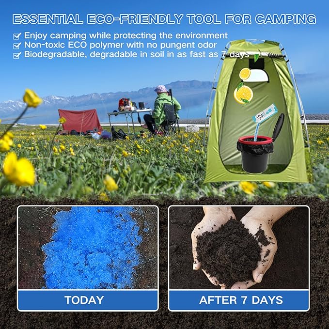 oceanengine Portable Toilet Absorbent Gel, Portable Toilet Powder Poo Urine Powder for Camping Outdoor Hiking