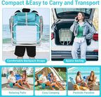 #WEJOY Folding Beach Chair for Adults, 4-Position Aluminum Lightweight Beach Chair, Low Sands Chairs with Shoulder Strap, Cup Holder and Padded Headrest, Supports 265lbs for Lawn