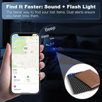 Wallet Tracker Card (iOS Only), Rechargeable Bluetooth Smart Tracking for Apple Find My Compatible Anti Tracker for Men Women Slim Item Locator for Purse Passport Key Luggage Tag (1Pcs/Black B)