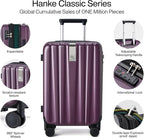 Hanke 29 Inch Expandable Checked Luggage Lightweight PC Hard Shell Luggage Suitcases with Wheels Tsa Luggage Rolling Large Suitcase Travel Luggage Bag for Study Abroad(Purple)