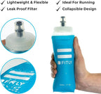Soft Flask - Shrink As You Drink Soft Water Bottle for Hydration Pack - Folding Water Bottle Ideal for Running, Hiking, Cycling, Climbing & Rigorous Activity