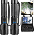 BERCOL Flashlights High Lumens Rechargeable, 90000 Lumens Super Bright Led Flashlight, 7 Modes Brightest Powerful Flash Light with COB Light, IPX6 Waterproof Handheld Flashlights for Camping Home