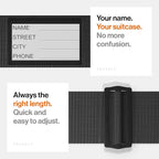 TRAVELY Luggage Straps - Particularly conspicuous & Secure - Incl. 4 Name Tags - Luggage Strap Ideal crosswise - [Set of 4]