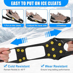 Ice Cleats Snow Traction Cleats for Shoes and Boots Anti Slip Crampons 11 Studs Rubber Walk Traction Grippers Non-Slip Overshoe for Women Men Walking on Snow and Ice