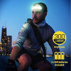 OPTIMAL VENTURES LED Headlamp Liteband Super Lightweight Flex 300 Lumen Bright Head Lamp, AAA Battery Powered Headlamps, Camping, Running, Hard Hat Light, Best Rated for Forehead Flashlight, Night