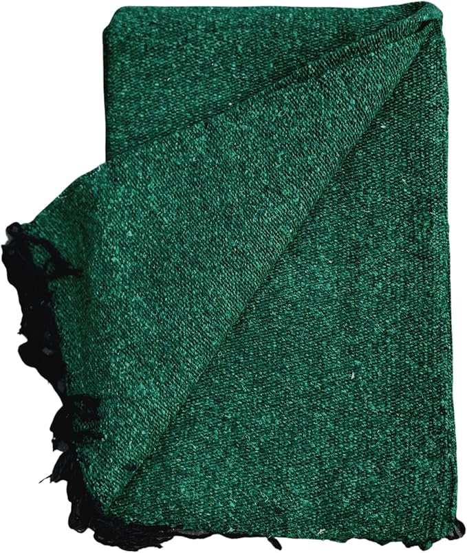 Open Road Goods Solid Color Mexican Yoga Blanket – Large Handwoven Throw for Yoga, Beach, Camping or Home – Soft and Durable Cotton Blend