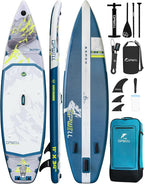 UPWELL 11’6”/11'2”/11'/10'8”/10'6”/10'2” Inflatable Stand Up Paddle Board with sup Accessories Including Backpack, Repairing Kits, Non-Slip Deck, Leash, 3 Fins, Paddle and Hand Pump
