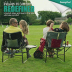 SUNNYFEEL Oversized Camping Directors Chair, Portable Folding Lawn Chairs for Adults Heavy Duty with Side Table,Pocket for Beach, Fishing,Picnic,Concert,Tailgating, Outdoor Foldable Camp Chair