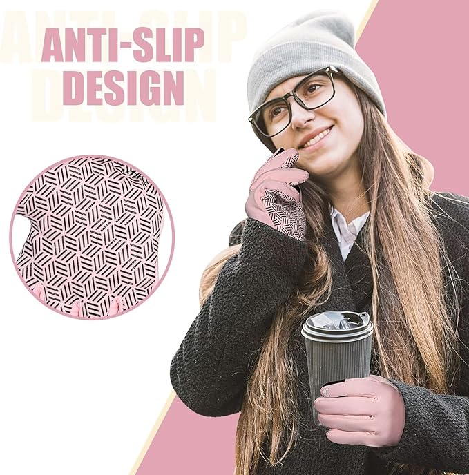 Pixel Panda Winter Gloves for Men Women Warm Touchscreen Gloves for Cold Weather Thin Water-Resistant Windproof Non-Slip Gloves for Cycling, Driving, Running, Hiking