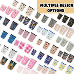 Reusable 3-Pack Iced Coffee Cup Sleeve, Insulated Neoprene, Beverage Holder for Iced Coffee, Durable Drink Sleeve for Cold Beverages, Strawberry Grid