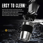 Portable Coffee Maker for Travel Camping Car, Ground Coffee Machine Single Serve with 10 oz Travel Mug for Traveling, RV, Office, Home and Dorm, 24V, Black