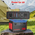 MARBERO Solar Generator 240Wh 300W Portable Power Station with Solar Panel 60W Included Backup Lithium Battery with AC Outlets for Camping Home Outdoor Emergency Hiking Travel