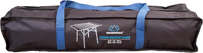 Bamboo/Aluminum Roll-Top Camping Table - Hybrid and Portable Aluminum-Top/Bamboo Folding Table with Adjustable Height Steel Frame by Caddis Sports