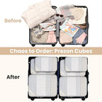 8 Set/6 Set/4 Set Compression Packing Cubes for Travel, Lightweight Vacation Travel Essentials, Travel Accessories for Suitcase Organizer Bags Set, Durable Luggage Organizer