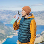 Han's Bottle Sports Water Bottle - 32 Oz, Straw Lid, Leak Proof, Vacuum Insulated Stainless Steel, Double Walled, Thermo Mug,Lilac green