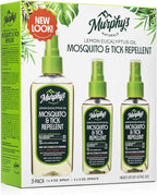 Murphy’s Naturals Mosquito & Tick Repellent, Plant-Based DEET-Free Spray, Outdoor Essentials Kit 3-Pack, 1x4-ounce + 2x2-ounce Pumps, Limited Edition