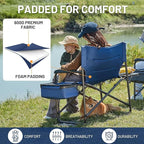 TIMBER RIDGE XXL Oversized Directors Chair 600lbs - Heavy Duty Camping Chair with Cooler Bag & Table, Portable Folding Chair with Wide Seat for Tailgating, Patio, Outdoor - Blue (2 Pack)