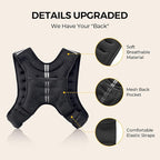 PACEARTH Weighted Vest,4lb/6lb/10lb/12lb/16lb/20lb/25lb/30lb Weight Vest with Reflective Stripe, Body Weight Vests Adjustable for Men, Women Workout, Strength Training, Running, Walking, Jogging
