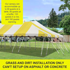 Party Tents Direct 20'x40' Weekender Canopy Pole Tent - Easy Up Canopy Tent with 160 Person Capacity - Outdoor Canopies for Parties, Weddings, & Events (Yellow/White Top)