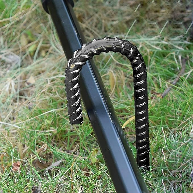 Rebar Stakes 16 inch, Heavy Duty J Hook Ground Stakes, 5/16 inch Curved Steel Tent Stakes Anti Rust Ground Anchors for Chain Link Wire Fencing, Pack of 40, Black