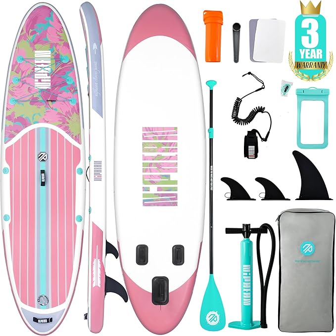 Niphean Inflatable Stand Up Paddle Board with SUP Accessories, Anti-Slip EVA Deck, 10’6’’ Inflatable Paddle Boards for Adults & Youth of All Skill Levels