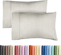 King Pillow Cases Set of 2 - Ultra Soft Hotel Quality Pillowcase Covers - Comfy Cozy Bedding for Women, Men, Kids & Teens - Machine Washable Pillow Protectors - 2 Pieces Set - King Size Beige Stripes