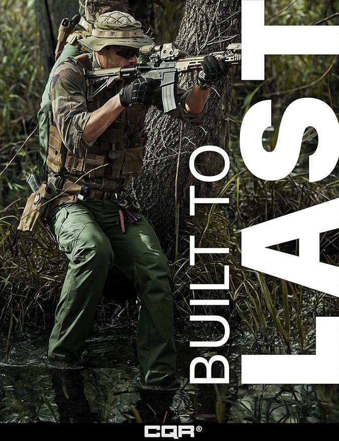 CQR Men's Tactical Pants, Water Resistant Ripstop Cargo Pants, Lightweight EDC Work Hiking Pants, Outdoor Apparel