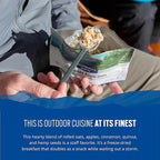 Backpacker's Pantry Organic Cinnamon Apple Oats & Quinoa, 1 Serving Per Pouch (6 Count), Freeze Dried Food, 16 Grams of Protein, Vegan, Vegetarian