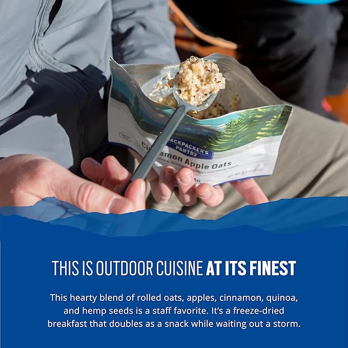 Backpacker's Pantry Cinnamon Apple Oats - Freeze Dried Backpacking & Camping Food - Emergency Food - 11 Grams of Protein, Vegan, Gluten-Free - 1 Count