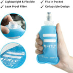 Soft Flask - Shrink As You Drink Soft Water Bottle for Hydration Pack - Folding Water Bottle Ideal for Running, Hiking, Cycling, Climbing & Rigorous Activity