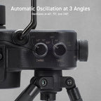 NESTOUT Outdoor Camping Fan with Tripod, 4 Speed Settings & Breeze Mode, 3 Angle Oscillation, 90° Adjustable Tilt, Auto Timer (30/60/90 mins), USB C Compatible, Portable Tent Fan (Black)