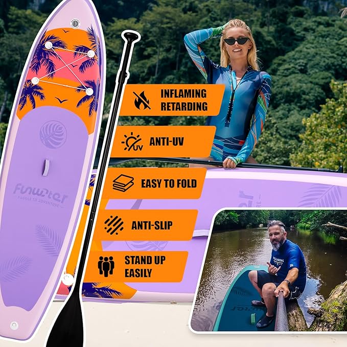 FunWater Stand Up Paddle Board Ultra-Light Inflatable Paddleboard with SUP Accessories for Adults & Youth of All Skill Levels