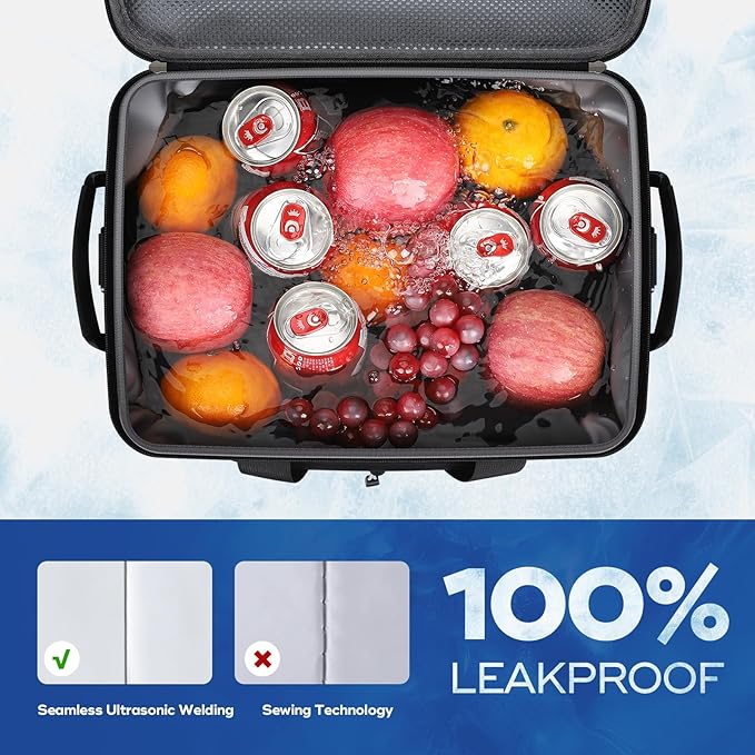 Maelstrom Soft Sided Cooler Bag, 30/40 Can Collapsible Insulated Ice Chest, Large Leakproof Camping & Travel Cooler for Kayaking & Beach