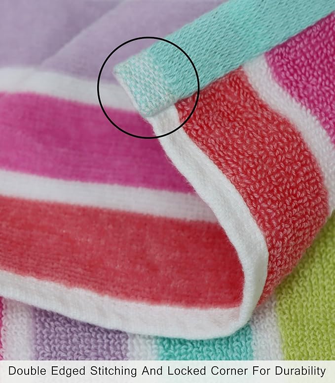 COTTON CRAFT Hooded Beach Towel - Oversized XXL 35x84 Towel with Hood for Adults - The Big Kahuna 7 Foot Beach Blanket Towel - Big & Tall Soft 100% Cotton Velour - Pool Bath Wrap - Pink Multi