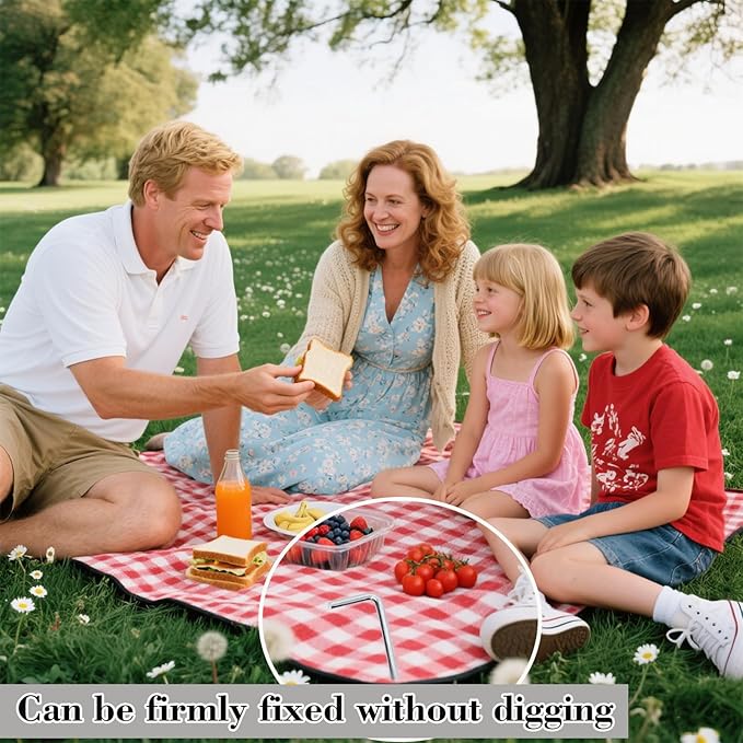 18 Pack 6.5 Inch Metal Tent Stakes Heavy Duty Ground Pegs for Camping, Canopy, Christmas Decor & Gardening, Non-Rust Outdoor Tent Accessories Camping Essentials