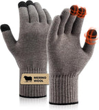 Merino Wool Gloves for Women Men, Touch Screen Warm Glove Liners Thermal Soft Knit Lining for Winter Running Hiking