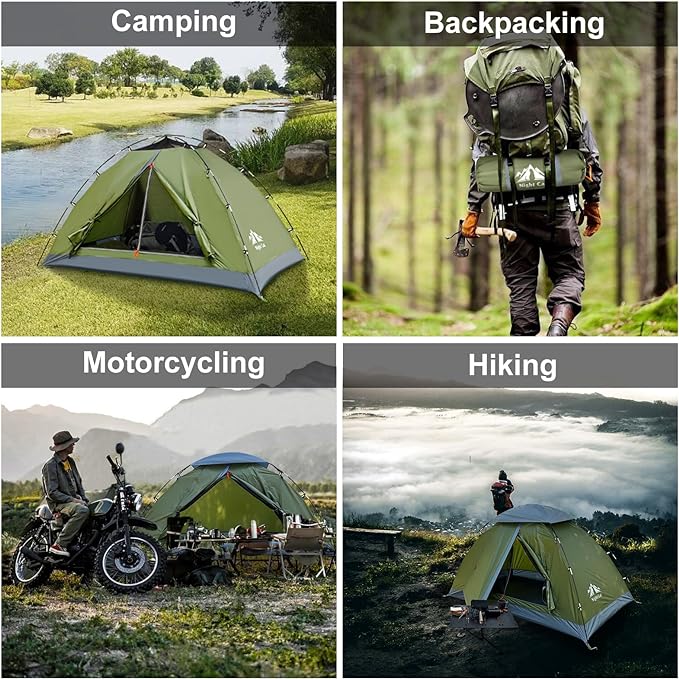 Night Cat Upgraded Backpacking Tents 1 2 Persons Easy Clip Setup Camping Tent Adults Scouts Heavy Rainproof Compact Lightweight