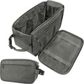 PAVILIA Toiletry Bag for Men, Travel Essentials Shaving Dopp Kit, Mens Travel Bag Toiletries Organizer Case for Grooming, PU Leather Water Resistant Cosmetic Bag Pouch (XL, Dark Grey)