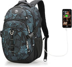 Swissdigital Laptop Backpack with USB Charging Port, Travel Backpack Fits 15.6 inches Computer, 31L Backpack for Men, Dark Green | SD803-96