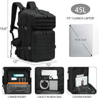 Military Tactical Backpack 45L/25L 3 Day Assault Pack Molle Daypack Hiking Backpack for Men and Women