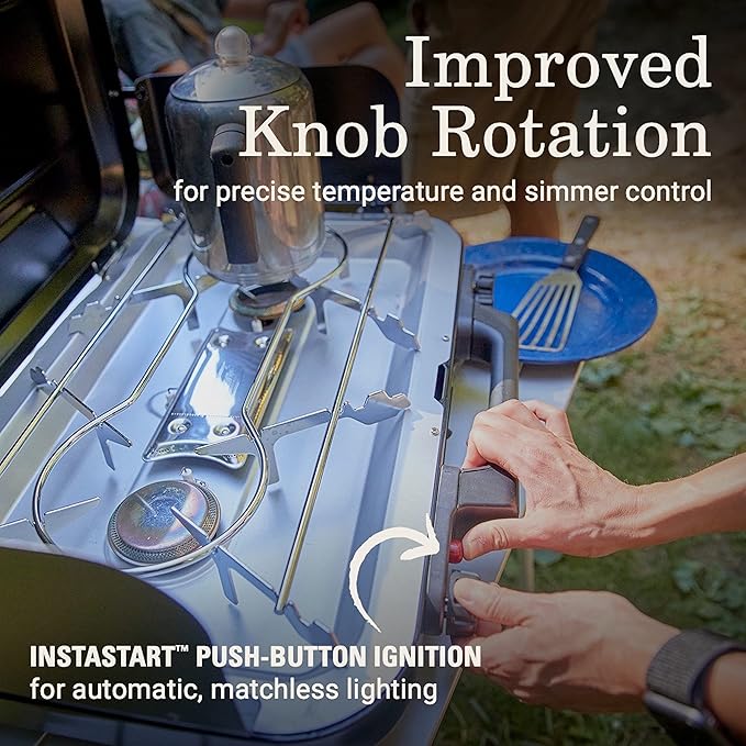 Coleman Classic 3-Burner Propane Camping Stove with InstaStart Ignition, Portable Cooktop with 3 Adjustable Burners & 28,000 BTUs of Power for Camping, Tailgating, Grilling, Hunting & More