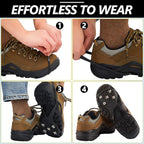 Syhood 2 Pairs Non Slip Gripper Spikes Ice Cleats Snow Traction Cleats Crampons for Women Men Walking Running on Snow Ice