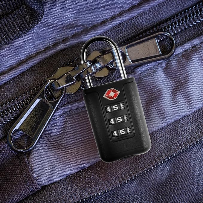 3Pcs TSA Approved Luggage Locks 3 Digit Travel Combination Portable Small Padlocks Stainless Steel TSA Accepted Toolbox Locks for Travel Bag Suitcase Lockers